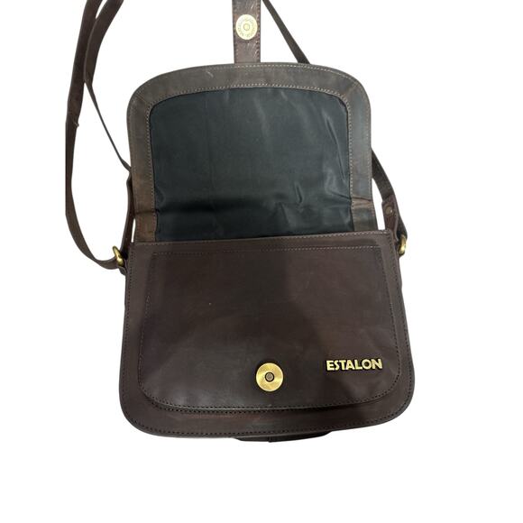 Estalon Dark Brown Genuine Leather Crossbody Flap Bag
Vintage Style - Picture 4 of 8